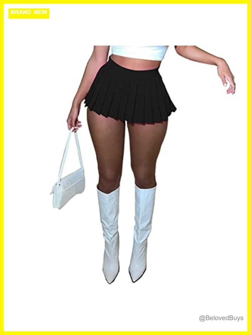 Women's Pleated Mini Skirt High Waisted Stretchy A-Line Skater Y2K Tennis Skirt